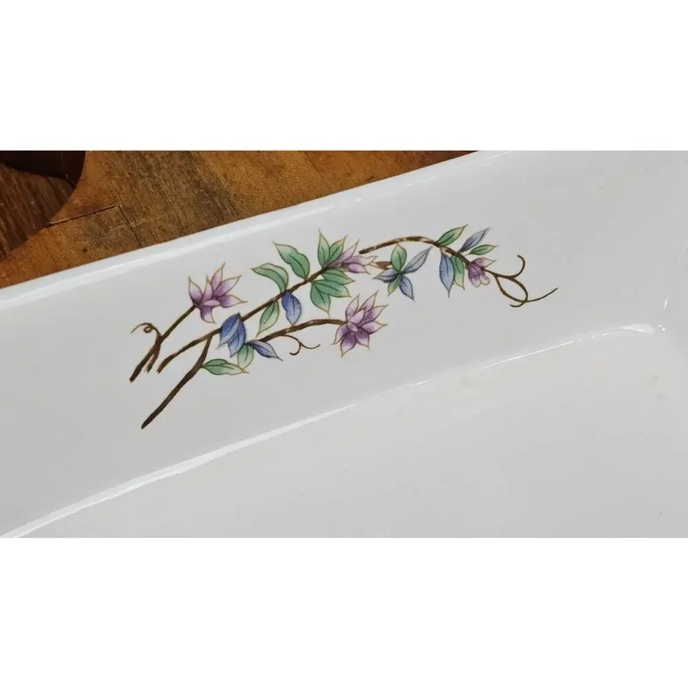 Woodhill Fine Bakeware Ceramic Botanical Floral Casserole Lasagna Dish 12 x 9